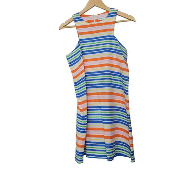 Amour Vert Women Katya Parasol Silk Mini Dress Size XS Multicolor Cold Shoulder - Picture 1 of 6